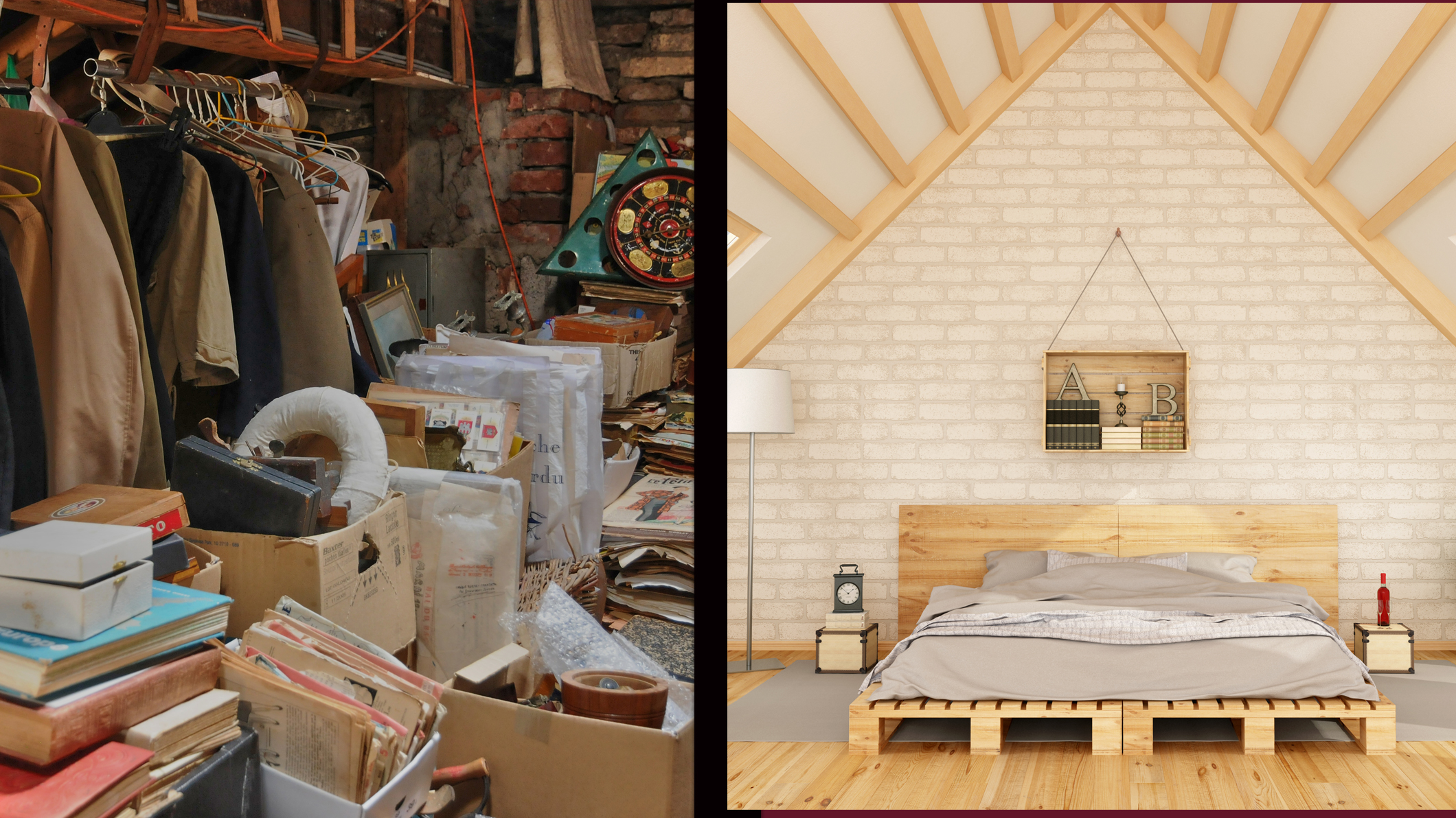 Get items out of your attic and store them at a convenient local self storage facility then turn your attic into a cozy room!